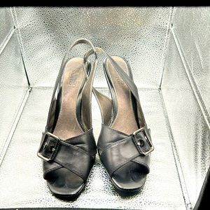 Franco Sarto Women's Black Heels SlingBack Black Size:‎ 10 Regular Fi#